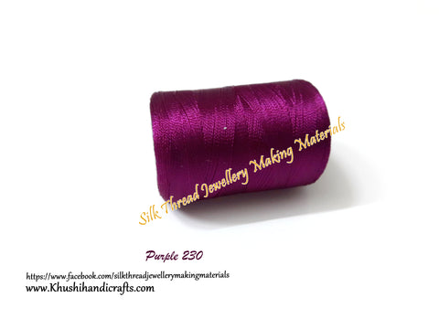 Purple Silk Threads Individual Spools for Bangle/Jhumkas/Jewelry Designing/Tassel Making Shade No. 230