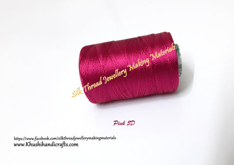 Pink Silk Threads Individual Spools for Bangle/Jhumkas/Jewelry Designing/Tassel Making  Shade No. 5D