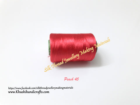 Dark peach Silk Threads Individual Spools for Bangle/Jhumkas/Jewelry Designing/Tassel Making Shade No. 45