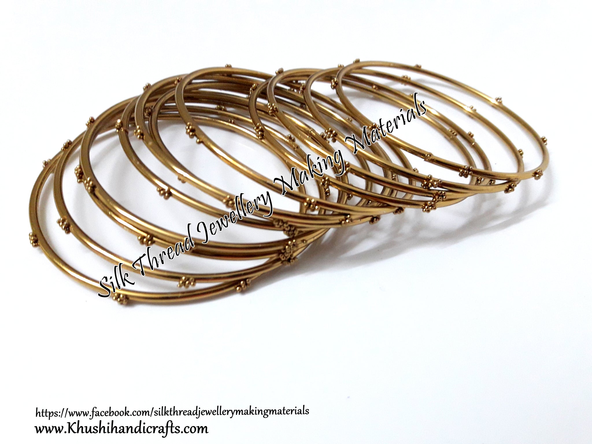 Beaded metal bangles