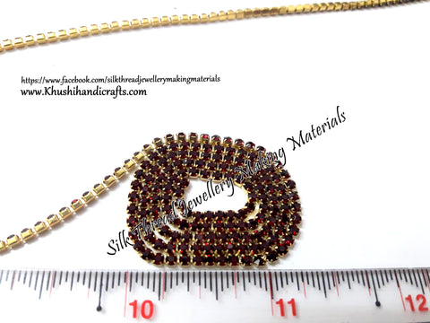 Maroon Stone Chain.Sold as a pack of 5 meters!