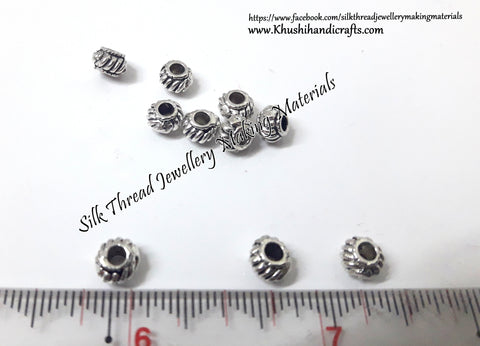 Antique Silver small Spacer Beads .Sold as a pack of 10 pieces  -SP62