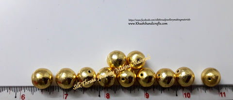 Brushed Round Gold Beads 10mm. Sold per piece!