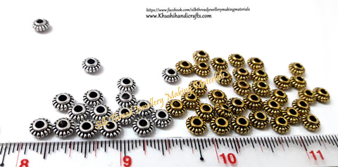 Antique Gold / Silver spacer beads Pattern 2.Sold as a set of 10 pieces-SP48