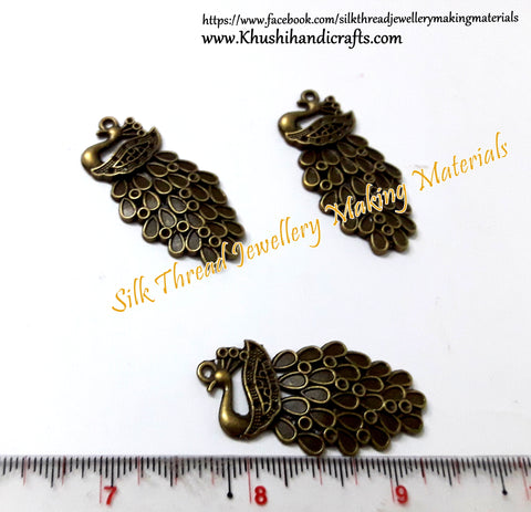 Antique Bronze Designer Peacock Pendant .Sold per piece! P04