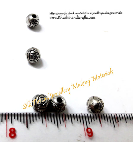 Antique silver Rose metal spacers.Sold as a set of 20 beads -SP67