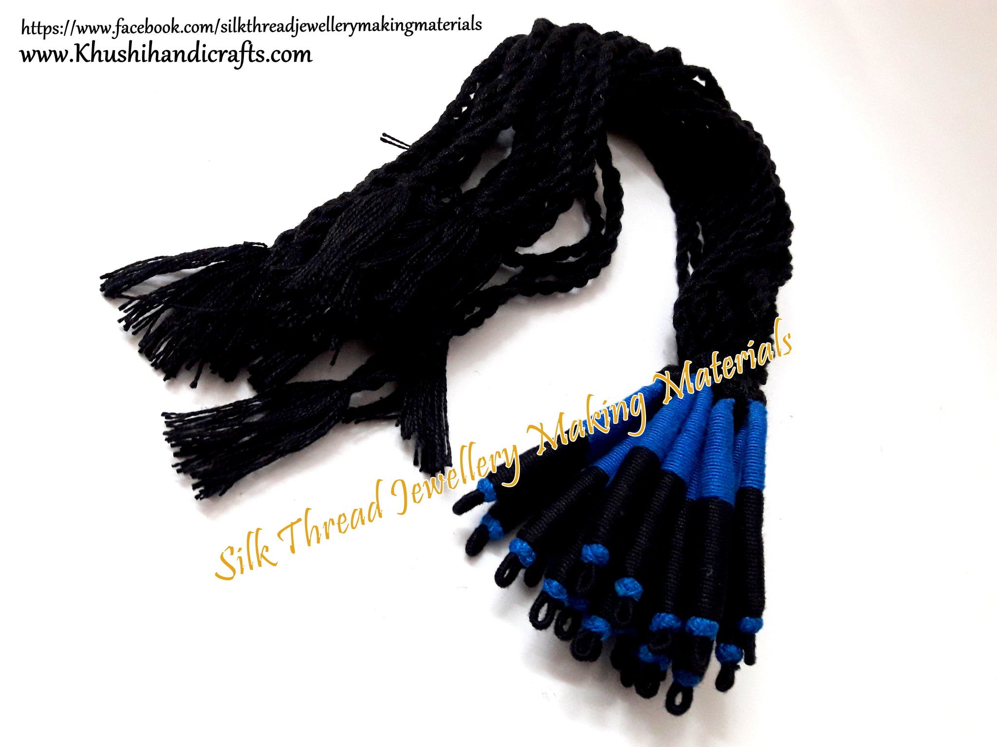 Black Blue Cotton Dori / Necklace Cord / Rope| Adjustable