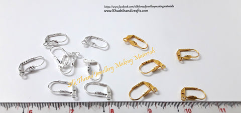 Designer Lever Back Earring Hooks in Gold and Silver BL08