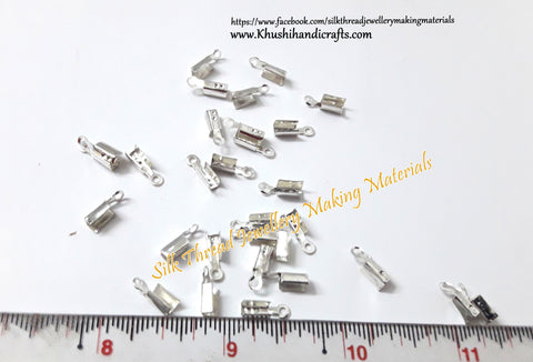 Cord End Crimp Clasps Silver