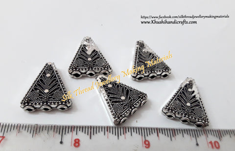 Antique Silver Triangular 3 hole Connector / Connectors charms.Sold per piece! -CO10