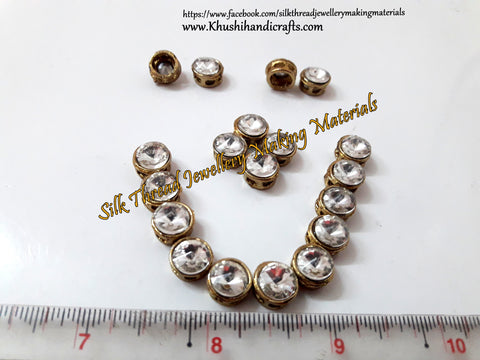 Framed Kundan stones /Kundans - Round Shaped for Embroidery and Traditional Jewellery