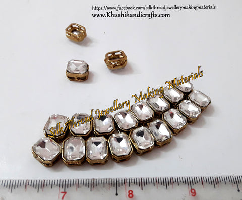 Framed Kundan stones /Kundans - Rectangular Shaped for Embroidery and Traditional Jewellery