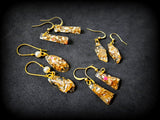 Gold Leaf enclosed Resin Earrings Combo of 4 Pairs