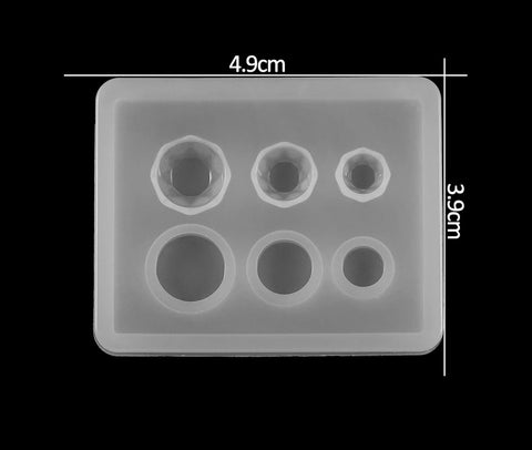 Designer Earring ,Pendant small Geometrical pattern 5 Mould Silicone Mold for casting UV Resin,Epoxy resin