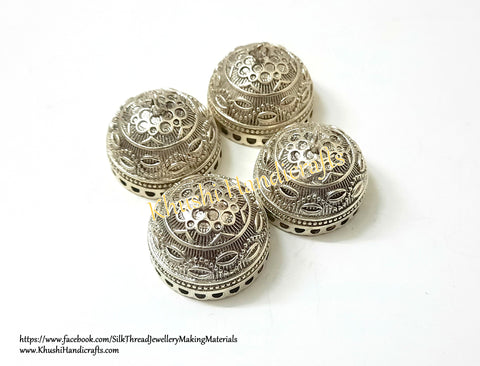 German Silver Jhumka Base -Antique Silver Pattern 18- 20*24MM. Sold per Pair