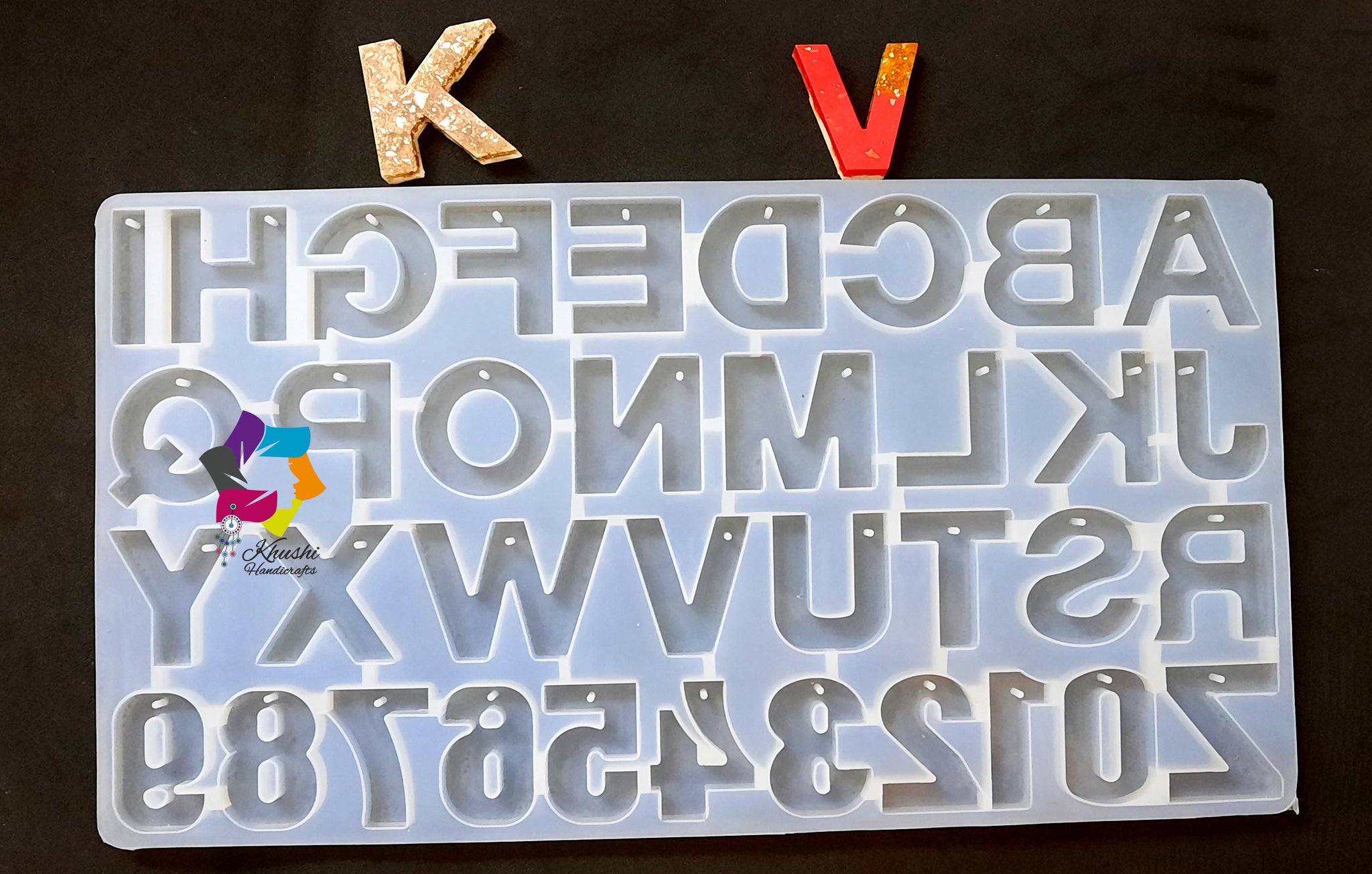 Pixel Alphabet Silicone Mold (26 Cavity), Large Capital Letters Mold, MiniatureSweet, Kawaii Resin Crafts, Decoden Cabochons Supplies
