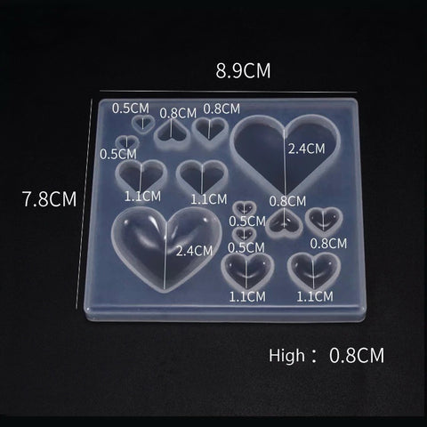 Hearts - Silicone Mold For Resin Crafts