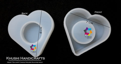 Heart Tea light Candle holder / Ashtray Mould Silicone Mold for Resin