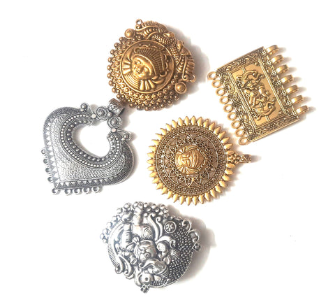 Antique Gold Pendants Combo 4 for Jewellery Making