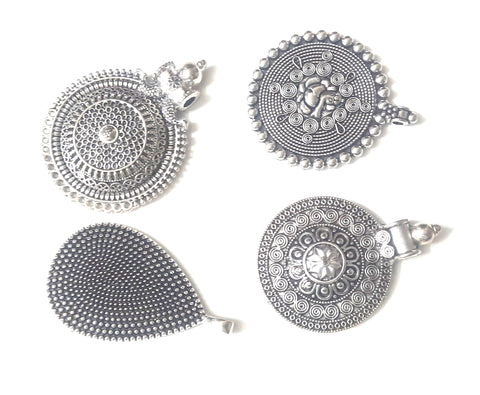 Antique Silver Pendants Combo 5 for Jewellery Making