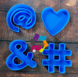 Ampersand Hashtag Heart At The Rate Sign Silicone molds