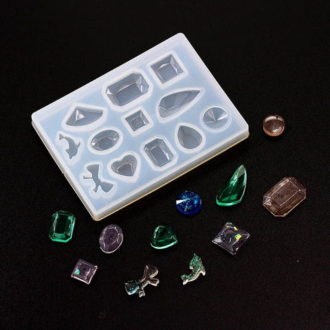 Designer Earring ,Pendant small Geometrical pattern 4 Mould Silicone Mold for casting UV Resin,Epoxy resin