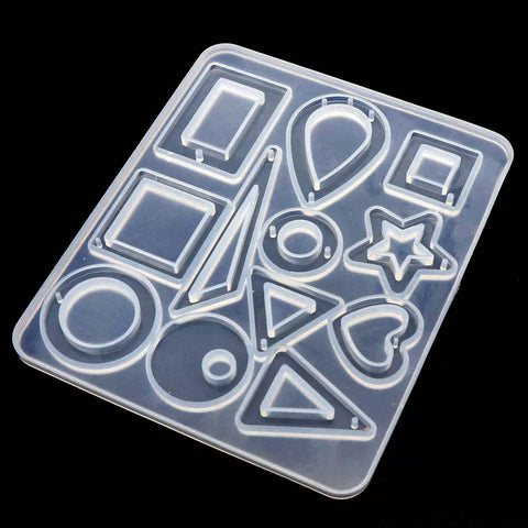 Designer Earring ,Pendant Geometrical pattern 2 Mould Silicone Mold for casting UV Resin,Epoxy resin