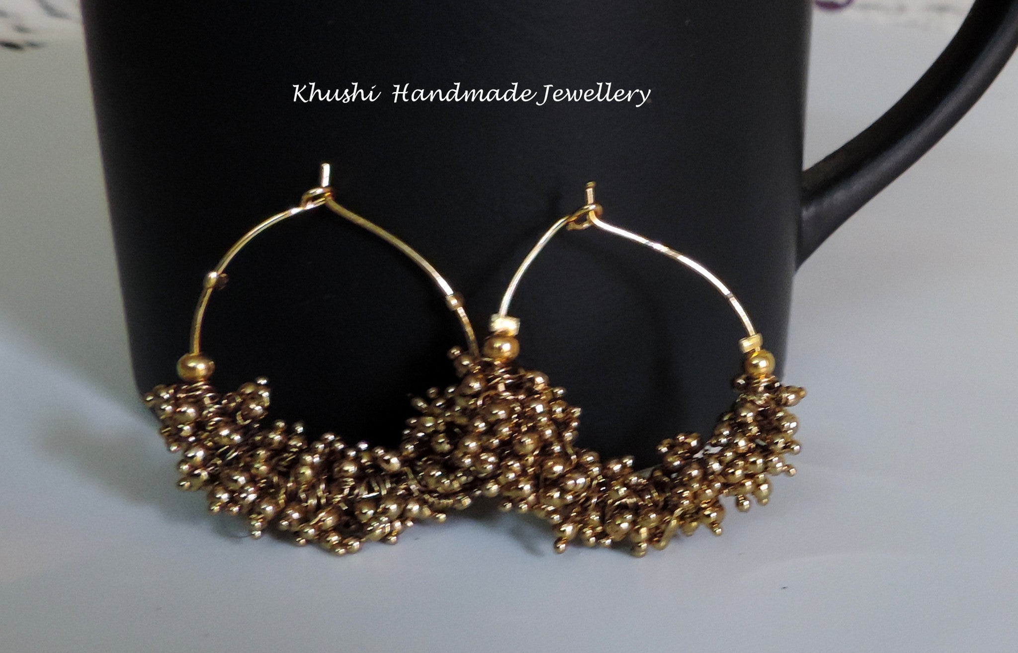Handcrafted gold hoops - Khushi Handmade Jewellery