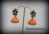 Quilled orange party wear Jhumkas! - Khushi Handmade Jewellery