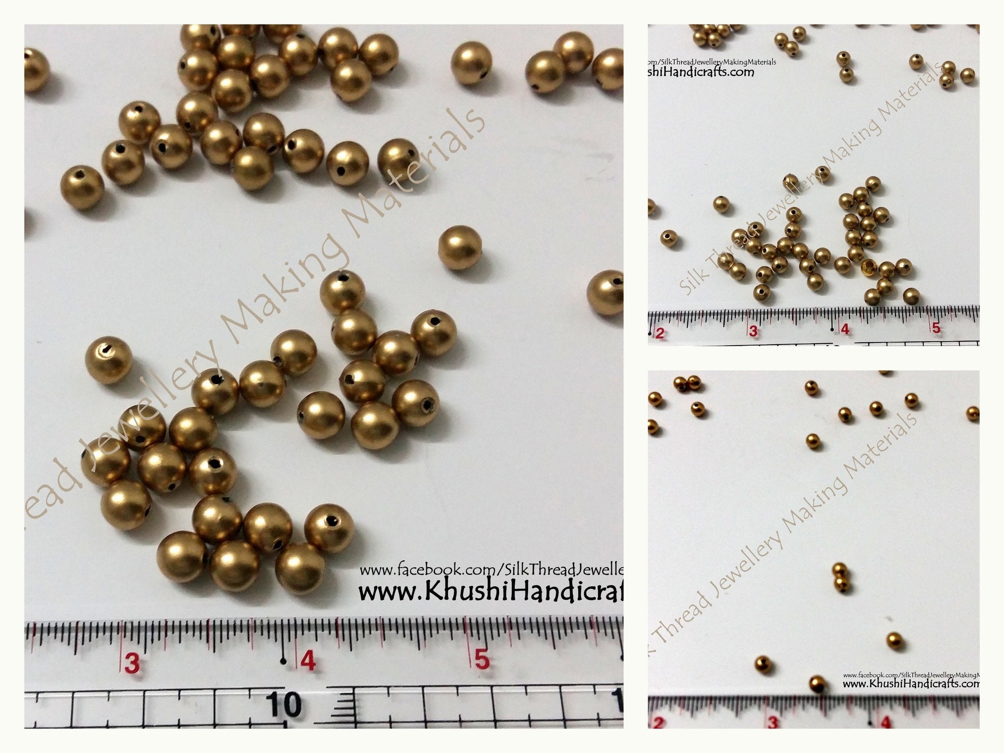 Plain Gold beads Pack of 10 grams - Khushi Handmade Jewellery