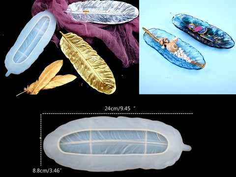 Feather Plate Silicone Mold  For Resin crafts and Cement crafts