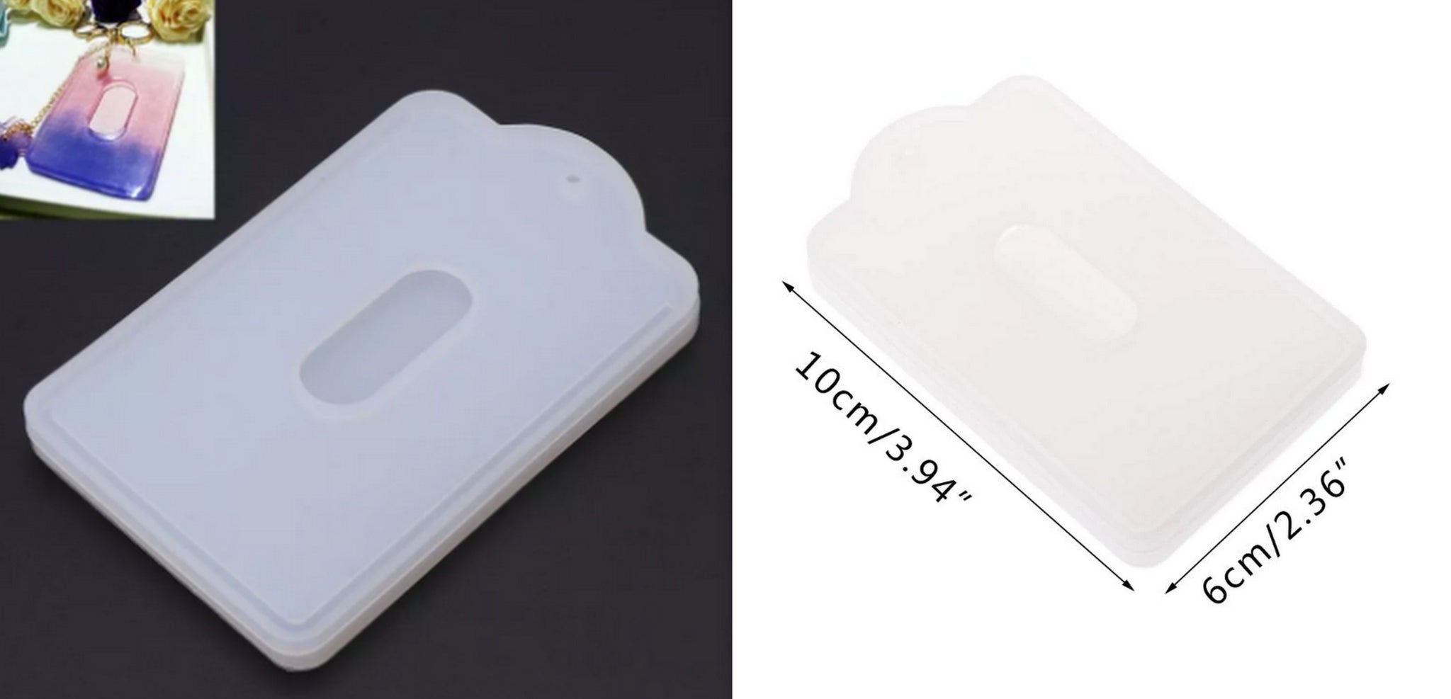 Card Pocket ID Holder Silicone Mold For Making Resin Jewellery
