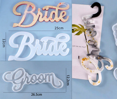 Bride Groom Word Letter Mold Mould for Baking,Cake,Chocolate,Clay and Resin crafts