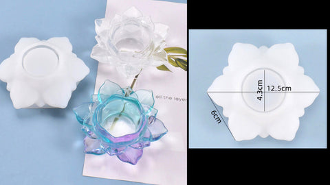 Open Lotus Flower Tealight holder / Ash tray Candle holder Silicone Mould  - Silicone Mold - Resin Mould