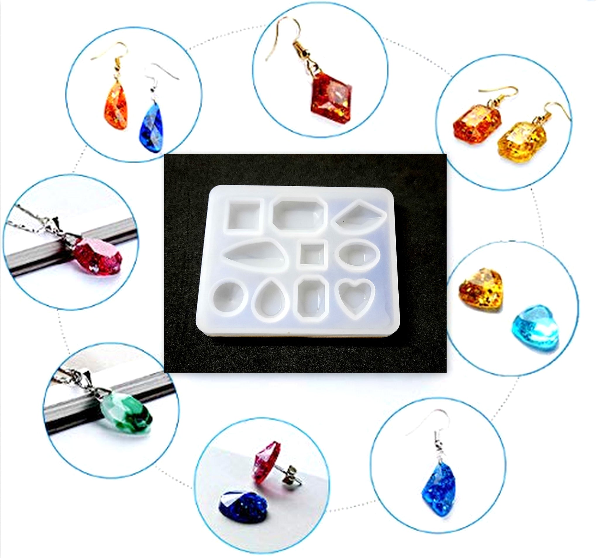 Earrings and Pendant Silicone Mold For Resin Crafts and Jewellery Making