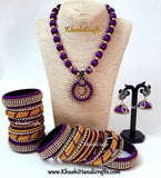 Silk thread set in purple 