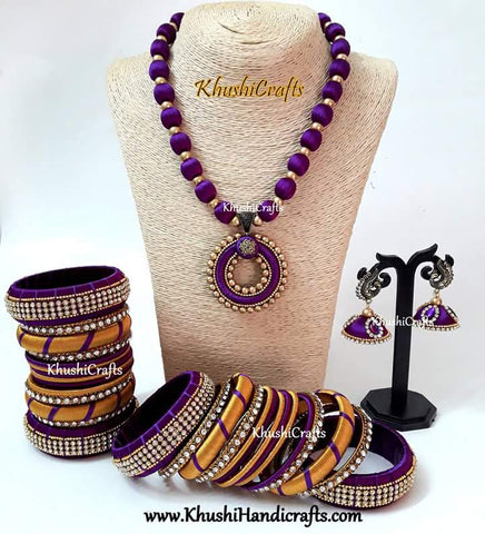 Purple Silk Thread set including bangles