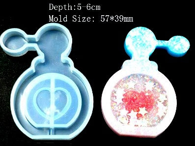Bottle Shaker Key Chain Charms Silicone Mold 2- DIY Jewelry Craft Tool