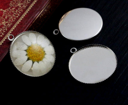 25mm Blank Cabochon Base Pendant Bezel Trays