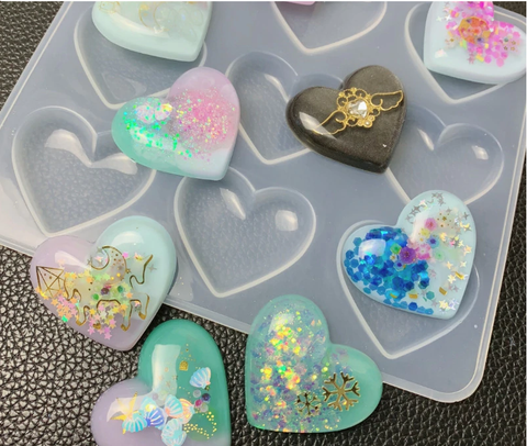 Puffy Heart Silicone Mold For Making Resin Pendants,charms,Fridge magnets and Keychains