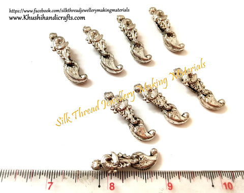 Kolhapuri Beads Antique Silver Peacock Pattern 28.Sold Per piece!