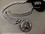 German Silver Oxidised Long haram Necklace!