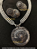 German Silver Oxidised Long haram Necklace!