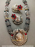 German Silver Oxidised Durga Lakshmi Statement Necklace!