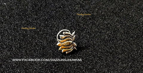 German Silver Oxidised Lotus Nose pins/ring