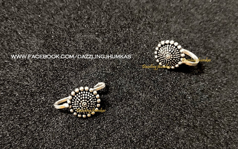 German Silver Oxidised Surya Nose pins/ring