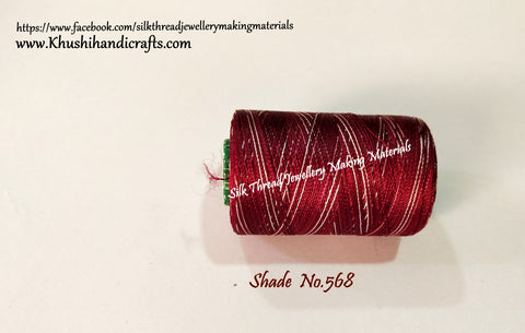 Silk Threads Individual Spools for Bangle/Jhumkas/Jewelry Designing/Tassel Making Shade No. 568