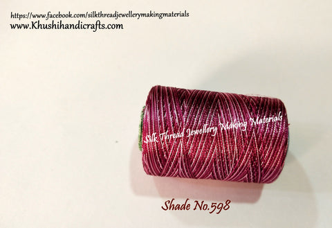 Silk Threads Individual Spools for Bangle/Jhumkas/Jewelry Designing/Tassel Making Shade No. 598