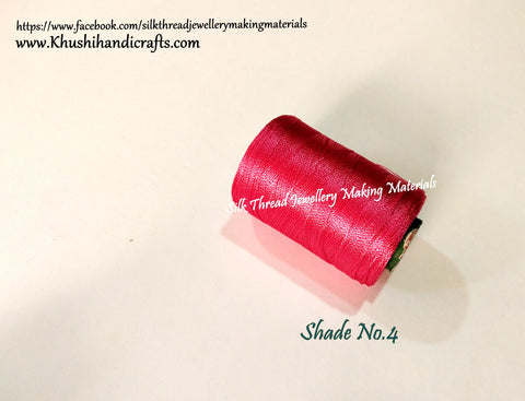 Pink Silk Threads Individual Spools for Bangle/Jhumkas/Jewelry Designing/Tassel Making Shade No. 4