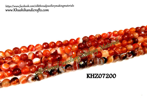 Natural Faceted Round Shaded Agates - 8mm - Gemstone Beads - KHZ07200